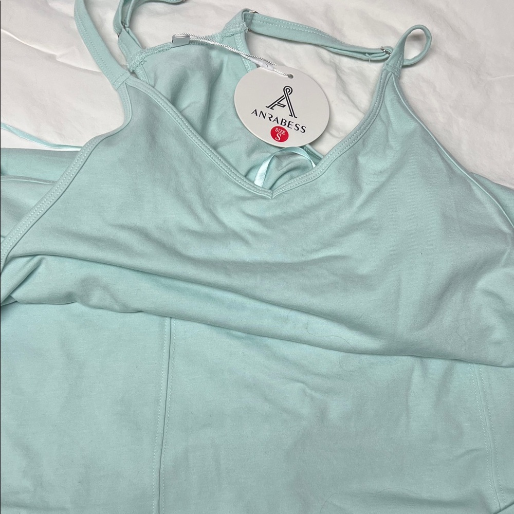 Anrabess Light Blue Tank Top aqua